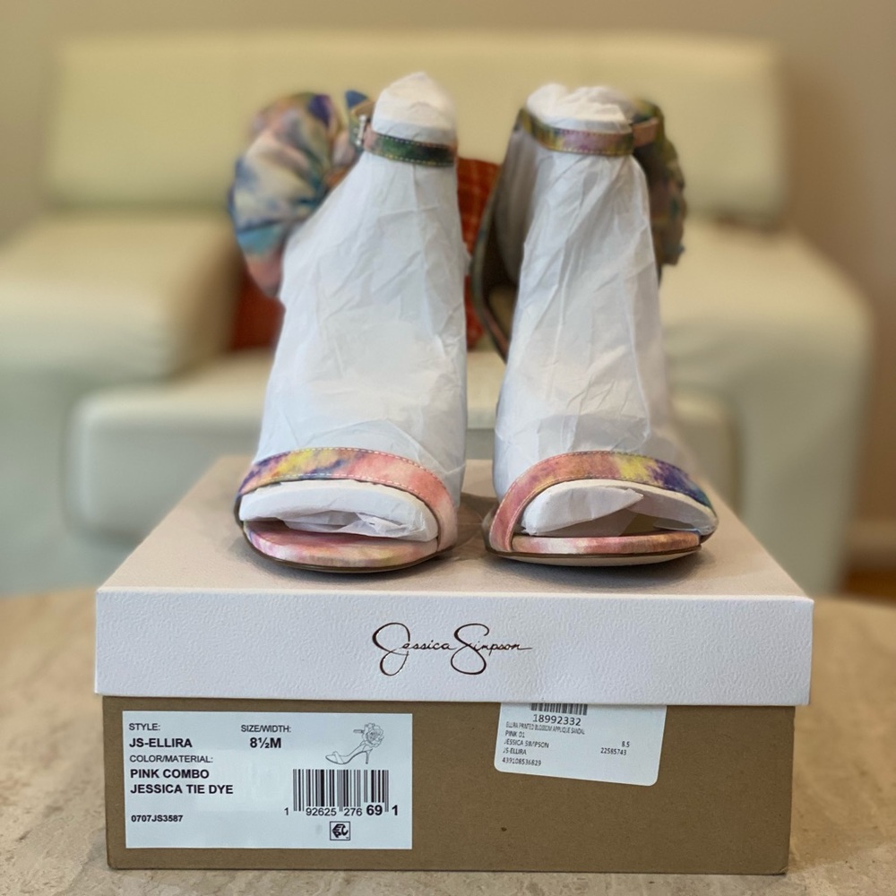 New Jessica Simpson Ellira Tie-Dye heeled sandal